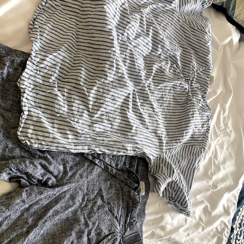 Charcoal blue Capri set